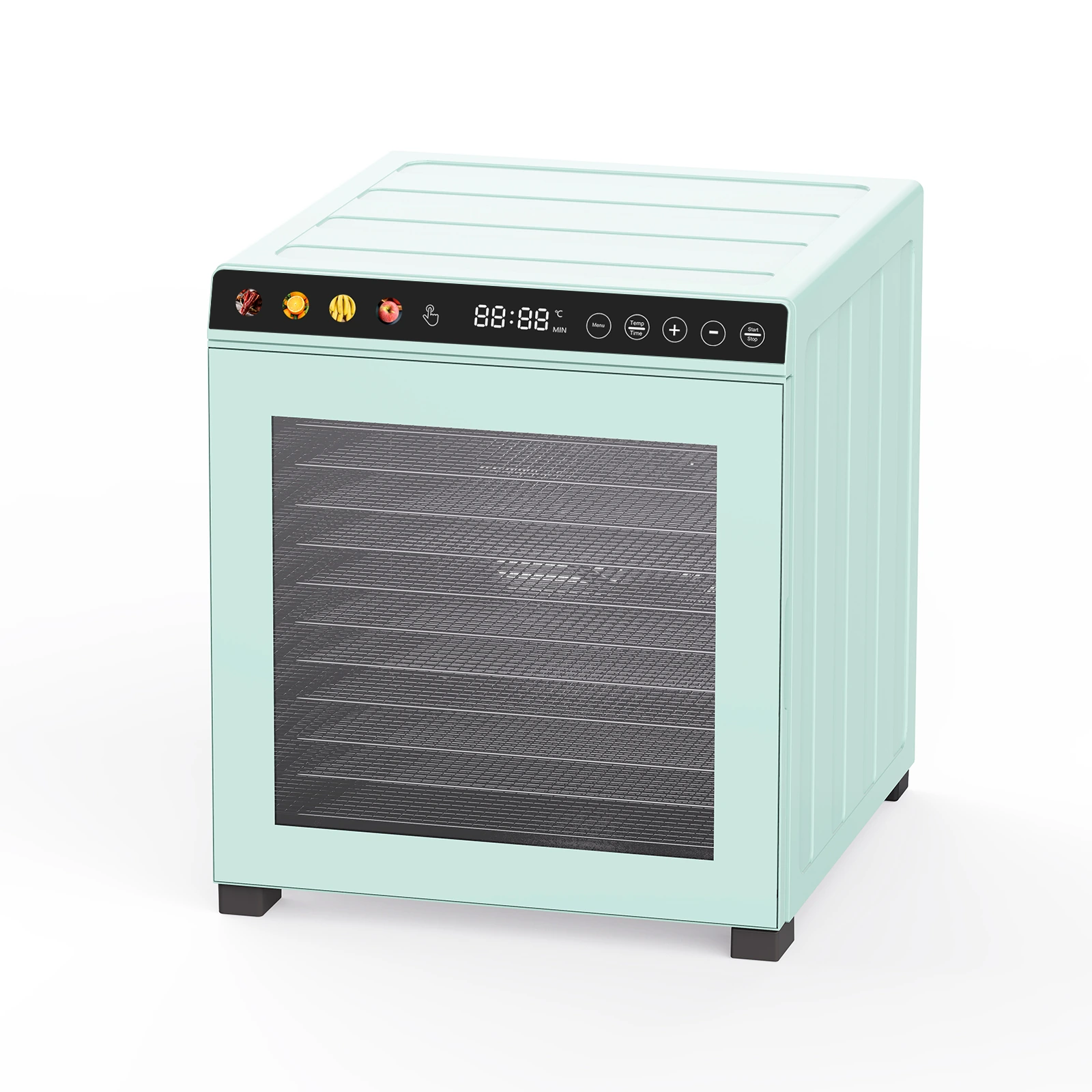 12-Tray Food Dehydrator FD3501 - Left three-quarter view with 12 tray levels