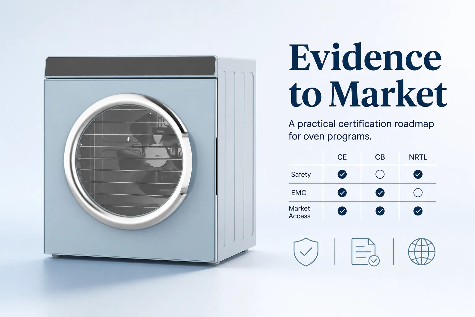 Blog cover: CE, CB and NRTL: A Practical Certification Roadmap for Oven Programs
