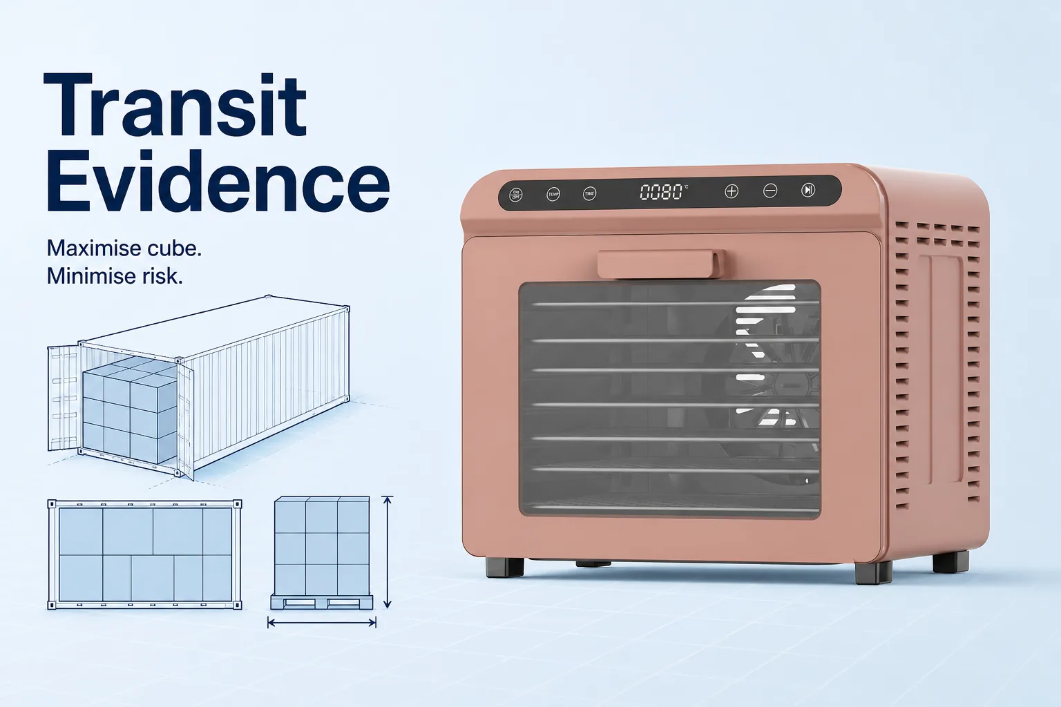 Blog cover: Container Loading for Countertop Ovens: Maximise Cube Without Increasing Damage Risk