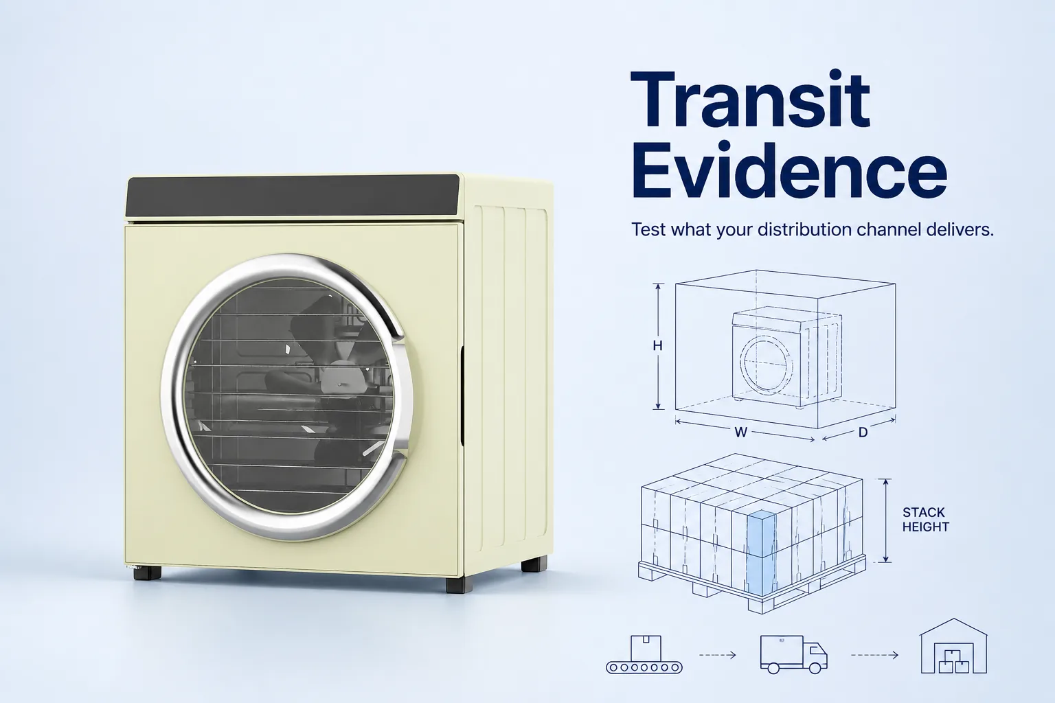Blog cover: Glass-Door Oven Packaging: Building a Transit Test That Matches the Distribution Channel