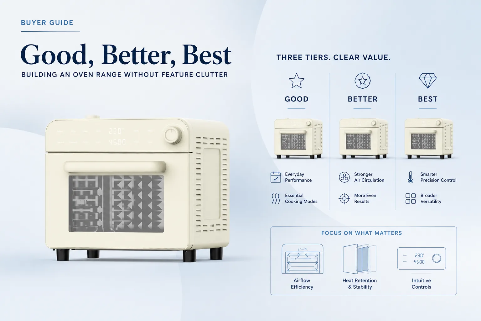 Blog cover: Good, Better, Best: Building an Oven Range Without Feature Clutter