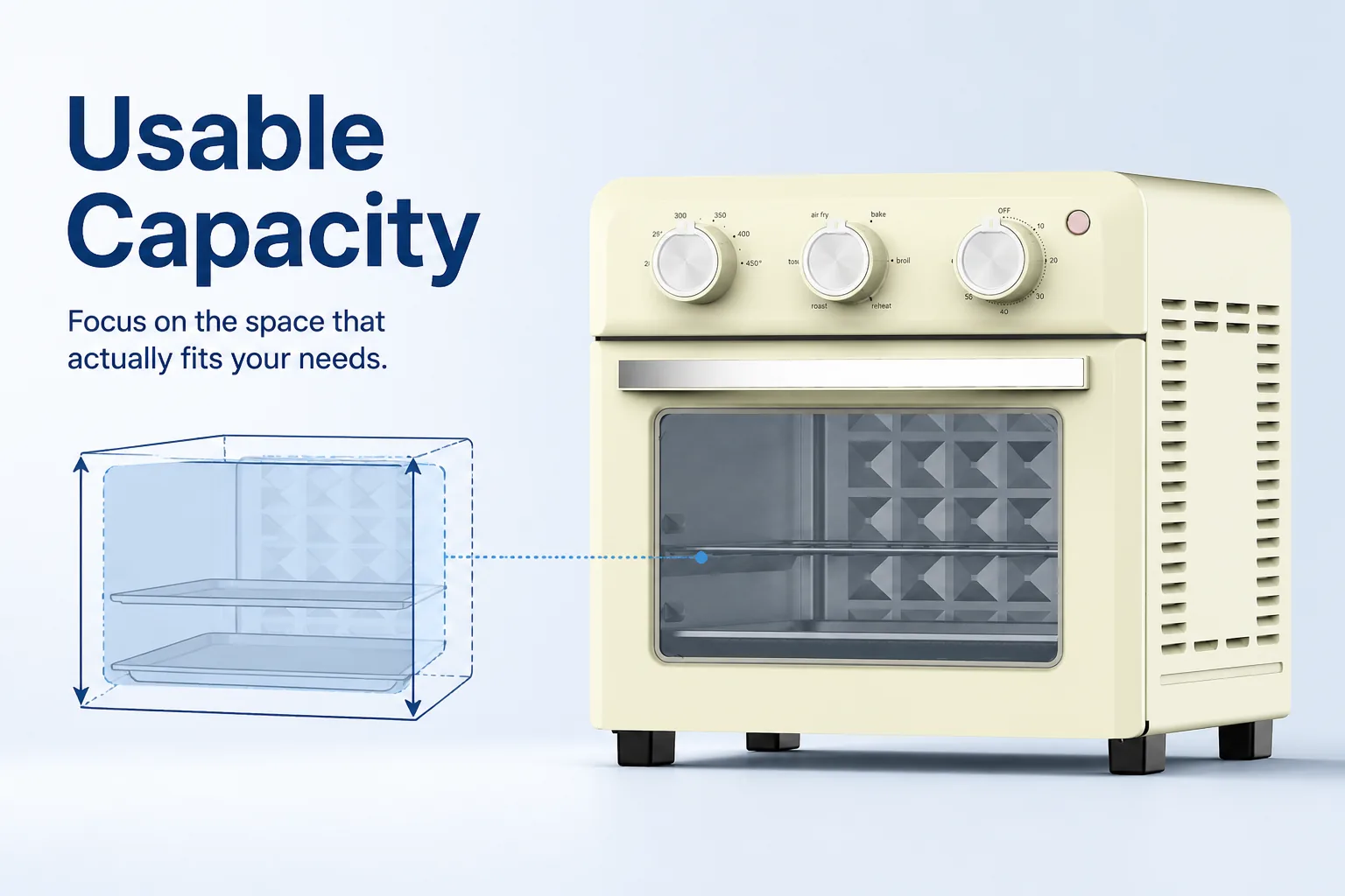 Blog cover: Rated Litres vs Usable Oven Capacity: What Buyers Should Actually Measure