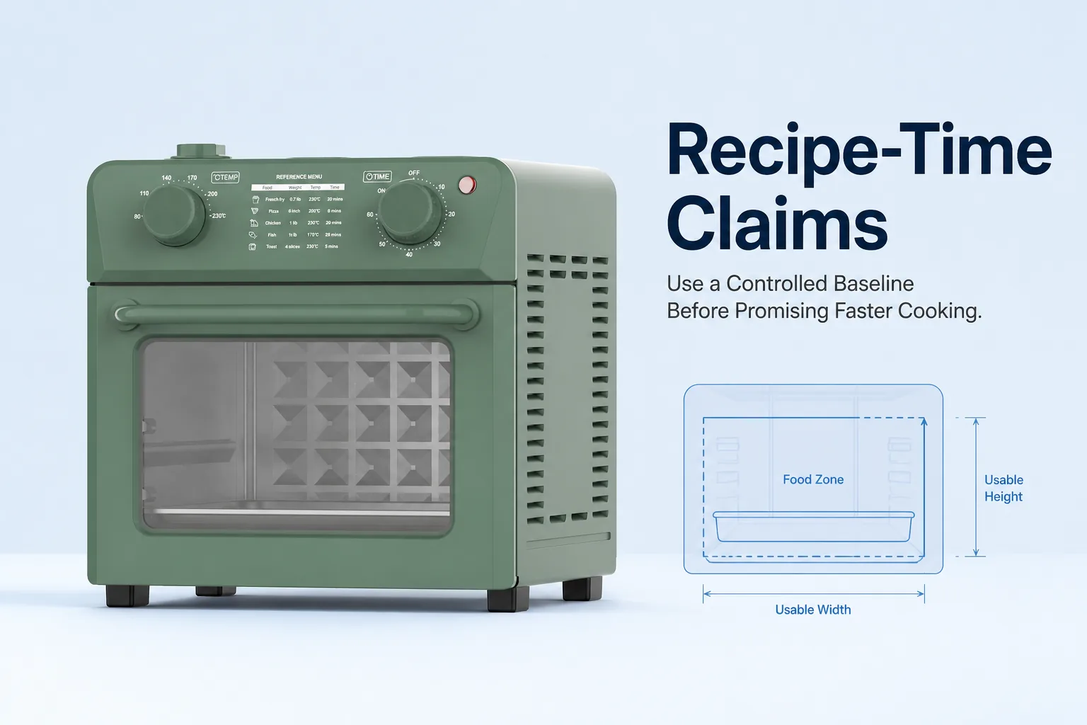 Blog cover: Recipe-Time Claims: Use a Controlled Baseline Before Promising Faster Cooking