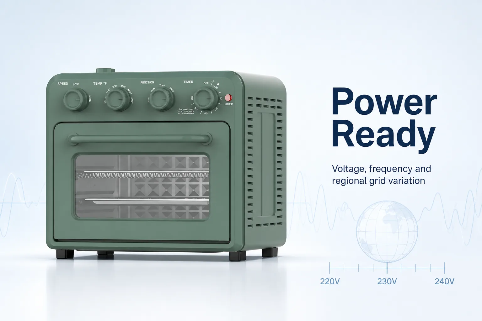 Blog cover: The 230 V Assumption: Why Oven Performance Changes Across Markets