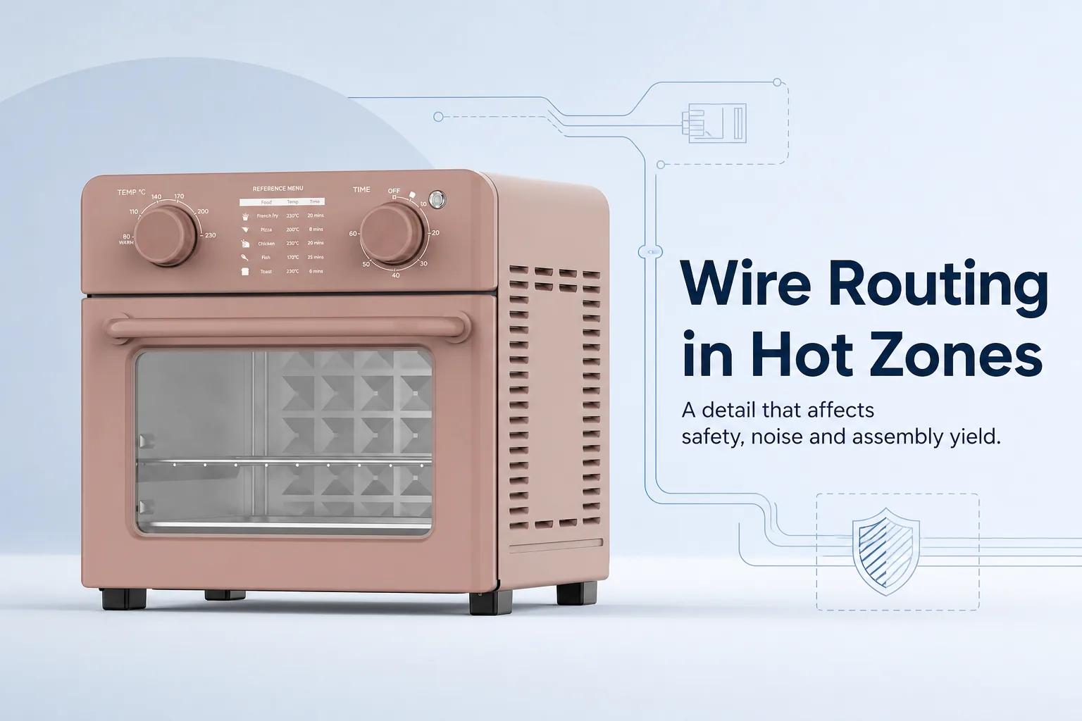 Blog cover: Wire Routing in Hot Zones: A Detail That Affects Safety, Noise and Assembly Yield